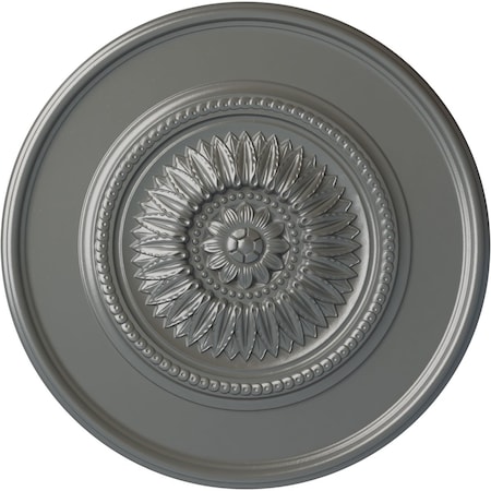 Ekena Millwork Large Floral Ceiling Medallion, Hand-Painted Silver, 41 1/8"OD x 2 1/2"P CM41FLSLS